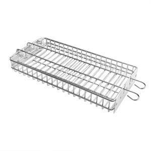 BBQ Accessories Stainless Steel <b>Flat</b> Spit <b>Grill</b> Basket Square Rotisserie Spit Rods <b>Grills</b> Basket for Any <b>Grill</b> - Product Image 1