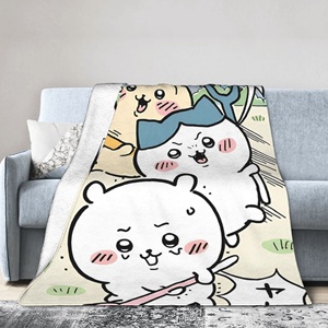 Mantas de Felpa de Coral con Dibujos Animados de C-Chiikawa <span class=keywords><strong>Hachiware</strong></span>, Mantas Suaves y Portátiles para Primavera, para Cama, Sofá, Colchas - Product Image 1