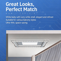 Séchoir à linge électrique mural ultra-fin G10-S ORLANT avec lumière LED, 36 positions de suspension, pour balcon, intérieur, maison