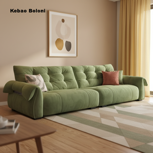 Divano a 2-3 Posti in Tessuto Verde Stile Cremoso, Imbottitura in Spugna, Telaio in Legno Massello, <span class=keywords><strong>Design</strong></span> <span class=keywords><strong>Moderno</strong></span>, Altezza Regolabile per <span class=keywords><strong>Soggiorno</strong></span> - Product Image 6