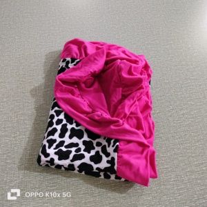 Selimut Bayi Baru Gaya Barat, Motif Sapi, Bahan Bambu Lembut dan Nyaman dengan Warna Solid dan Ruffle - Product Image 1