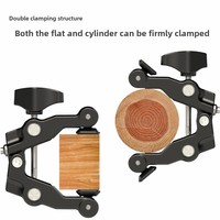 KAMPHO-Support de montage à double tête sphérique à 360 degrés pour caméra, lumière LED, microphone avec vis 1/4 3/8