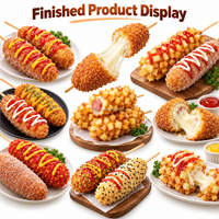Friteuse à hot-dogs coréens en acier inoxydable, commerciale, 25L, 12 crochets, machine à frire les corn-dogs électriques