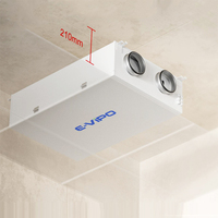 Sistema de Aire Acondicionado E-VIPO HVAC VMC, Unidad de Manejo de Aire de Alta Eficiencia 250m3/h, Recuperador de Aire Horizontal de Techo Centralizado con Ahorro de Energía
