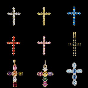 Custom Moissanite <strong>Cross</strong> <strong>Pendant</strong> 14K <strong>Gold</strong> Plated Jesus Christian Reiligous Jewelry 925 Sterling Silver Crucifix VVS Diamond Charm - Product Image 4