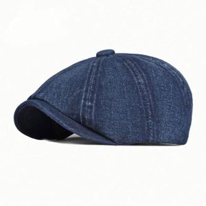 Fashion Adjustable Denim <b>Flat</b> Casquette <b>Mens</b> Summer Golf Driving Duckbill <b>Cap</b> Ivy Gatsby Hat Wholesale Newsboy <b>Cap</b> - Product Image 4