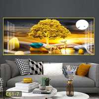 Nouveauté 2023 : Tableau Décoratif Horizontal Mural Minimaliste Moderne, Paysage Nordique, en Porcelaine Cristalline pour Chambre à Coucher, Chevet