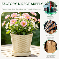 Plateau de pot de fleurs en plastique PP durable au design traditionnel avec trou de drainage, capacité de 2,76 L pour plantes succulentes d'intérieur