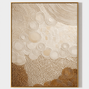 Abstract Embossed Canvas Art Minimalist Style Handmade <b>Frame</b> Indoor Decor - Product Image 2