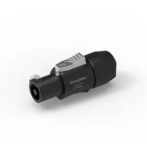 Hoge Huidige Capaciteit Triple Black Shell Ip65 Outdoor 3 Pin Waterdichte Power Mannelijke Connector Plug