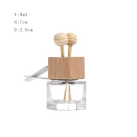 Popular 8ml forma cuadrada coche colgante vacío líquido aromas coche Perfume difusor botella