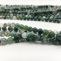 Vente directe usine – Perles rondes en pierre naturelle en gros pour bracelet DIY, agate aigue-marine, perles semi-finies vertes en brin