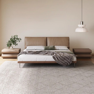 เตียงห้องนอนโลหะนิ่มหนังสองชั้นขนาดคิงไซส์1.8เมตรนอร์ดิกสไตล์อิตาลีใหม่ - Product Image 4