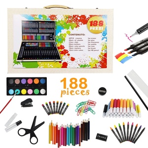 Hộp Gỗ 188 Mảnh Cho Trẻ Em Vẽ Nghệ Thuật Bằng Bút Chì Màu, Phấn Màu Dầu, Bút Chì Màu, Bánh Màu Nước - Product Image 4