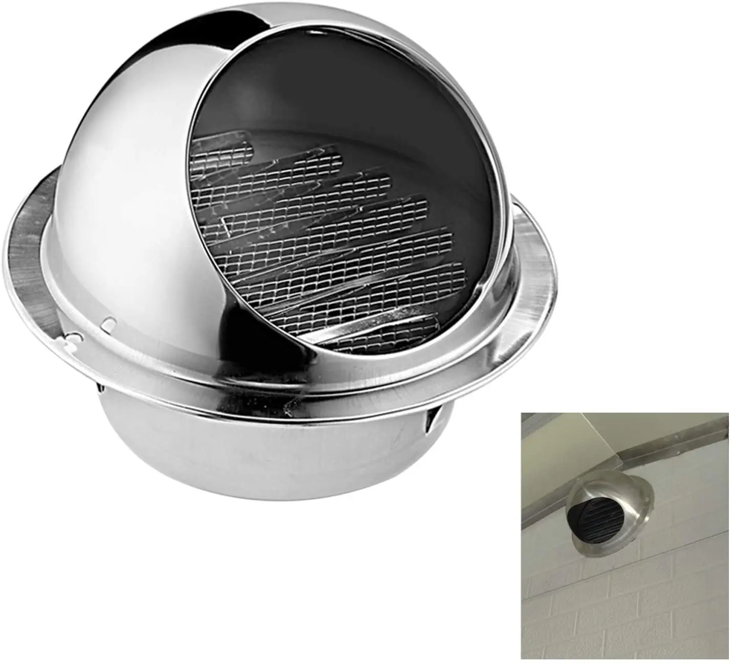 Qiexein Hoge Kwaliteit Air Vent Rvs Uitlaat Grille Duct Ventilatie Cover Outlet