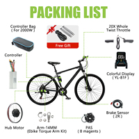 Kit de conversion de vélo électrique GreenPedel 52V 2000W haute puissance, vitesse rapide, roues arrière de 26, 27,5 et 28 pouces, moteurs de moyeu pour vélo
