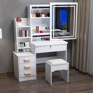 Wardrobe French Led <strong>Small</strong> <strong>White</strong> Girl Black Dressing <strong>Table</strong> With Dressing <strong>Table</strong> Mirror And Light Drawer, Dressing <strong>Table</strong> For Girl - Product Image 2