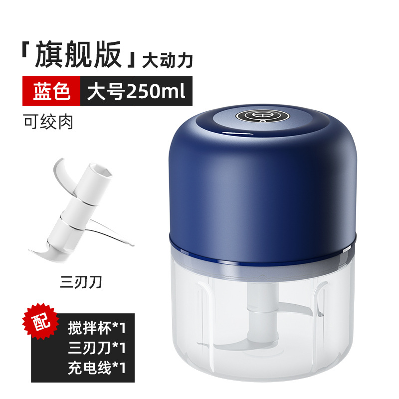 Hachoir à viande et à ail haute puissance, 250 ml - Bleu