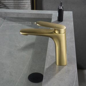 Rubinetto Premier <span class=keywords><strong>a</strong></span> foro singolo con finitura oro spazzolato <span class=keywords><strong>a</strong></span> manico singolo per <span class=keywords><strong>lavabo</strong></span> rubinetto valvola in ceramica - Product Image 2