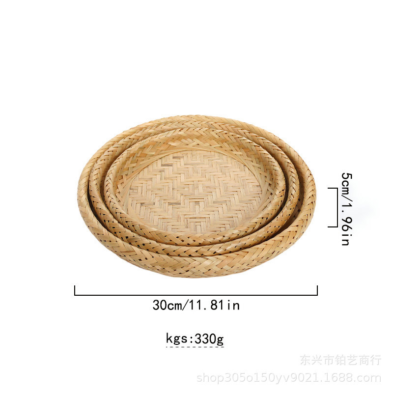 จานรังนกสีเขียวไม้ไผ่ (แบบตื้น) [ชุดสามชิ้น]