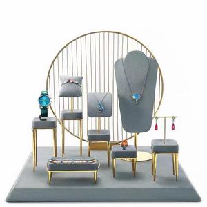 Zebo Gray Luxury Jewelry Display Props Ring Display Stand <b>Earring</b> <b>Holder</b> Ring Trays Jewelry Stand with Metal Base - Product Image 2
