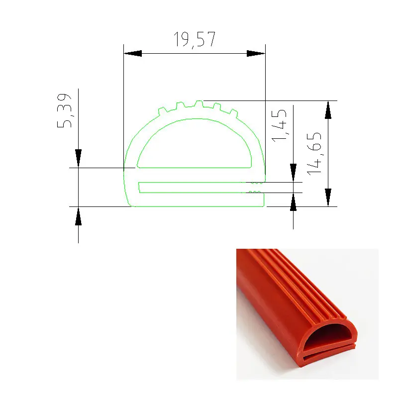 Personalizza la striscia di tenuta piatta quadrata in gomma espansa di Silicone insonorizzata antipolvere del fondo della porta in legno del nastro da 3m