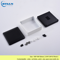 Boîtier en aluminium pour circuits imprimés Boîtier pour instruments électroniques Boîtier d'amplificateur Boîtier de jonction électrique pour bricolage Métal 100*100*20mm