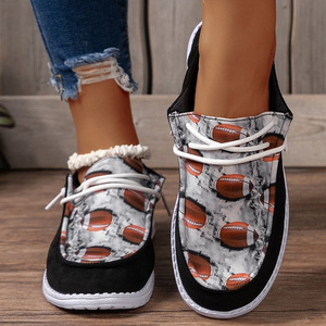 Baskets en <span class=keywords><strong>toile</strong></span> grande taille pour <span class=keywords><strong>femme</strong></span>, style européen et américain, nouvelle mode, bout rond, à lacets, toutes saisons, semelle EVA résistante à l'usure - Product Image 2