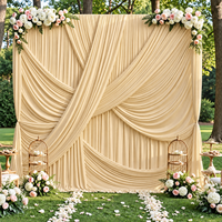 Rideaux plissés en soie de lait sur mesure pour toile de fond de mariage, idéaux pour la décoration d'événements et de fêtes de mariage (vente en gros)
