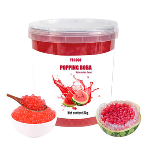 Perles de boba éclatantes aromatisées à la pastèque de qualité supérieure avec sucre pour garniture de bubble tea, sac de gros pour boissons de haute qualité - Product Image 3