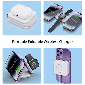 Caricatore Wireless Pieghevole 3-in-1 per Telefono Cellulare e <span class=keywords><strong>Apple</strong></span> Smart Watch, Ricarica Magnetica Rapida Portatile per <span class=keywords><strong>iPhone</strong></span> 15/16/17 - Product Image 6