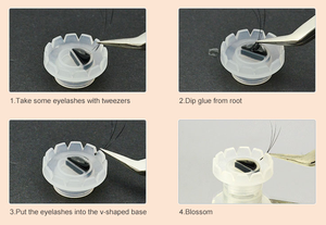 100Pcs Flower Plastic <b>Lash</b> Glue Cups Disposable <b>Adhesive</b> Holders for Eyelash Extensions - Product Image 4