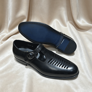Sandales d'été pour hommes en cuir véritable respirant, sandales habillées en cuir découpé, chaussures d'été formelles pour affaires - Product Image 6