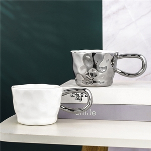 Hot Selling Plated Gold Silver 400Ml 13Oz Milk Breakfast <b>Cup</b> Cereal <b>Cup</b> Coffe <b>Cups</b> <b>Ceramic</b> Mug Nordic Mugs Custom <b>Ceramic</b> Mug - Product Image 2