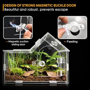 Terrario <span class=keywords><strong>de</strong></span> Acrílico para Araña Saltarina, con Cierre Magnético, Ligero, Transparente y Ventilado, para Interiores - Product Image 4