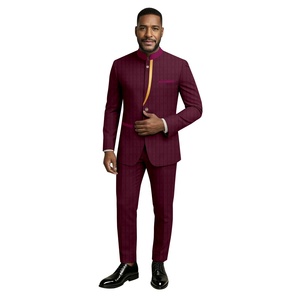 Costume Traditionnel Africain <span class=keywords><strong>pour</strong></span> Hommes, Ensemble Bazin Riche, <span class=keywords><strong>Tenue</strong></span> d'Affaires Personnalisée, Manches Longues, 100% Coton, Veste et Pantalon, <span class=keywords><strong>pour</strong></span> Fête 2526018 - Product Image 6