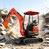 Mini-excavatrice à oscillation zéro 1980 kg, petite pelle sur chenilles, flèche déportée en option, lame de bouteur standard
