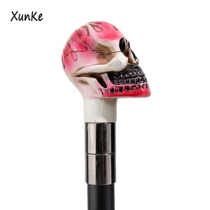 Canne de Marche Crâne Flamme Rose Noire en Résine Personnalisée Cadeau d'Halloween Canne de Marche Décorative Créative d'Horreur - Product Image 4