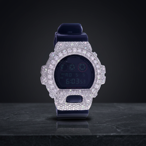 Reloj Digital con Cristal Decorado, Bisel de Diamantes, Correa Negra de Acero Inoxidable, Lujoso, Unisex, 38mm, Resistente al Agua 10 Bar - Product Image 3