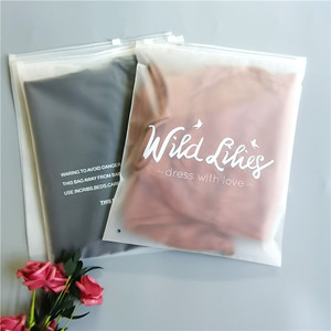 High quality Plastic Packing Bag With Zipper,Custom PVC Slider Frosted Zipper Bag ,Resealable Poly Bags with Warnings