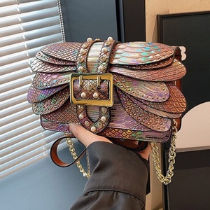 Bolso de Noche Elegante de PU para Mujer con Cadena de Perlas, Cartera de Mano para Banquete, Bolso de Hombro Cruzado para Fiesta - Product Image 2