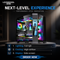 Boîtier PC ATX Full-Tower LOVINGCOOL en Acier avec Fenêtre Latérale, Intérieur Spacieux, Conception Optimisée pour Composants, Cabinet Gaming, Écran d'Affichage Surdimensionné