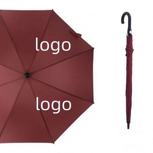 Silkfly Auto Open Wooden J Stick Handle <b>Windproof</b> Unbreakable Wedding Fast Drying Rain <b>Umbrella</b> Promotion Gift - Product Image 1