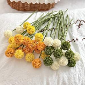 Flor Artificial Golden Ball, Rama Individual de Plástico, Alta Simulación, Decoración del Hogar, Material para Arreglos DIY - Product Image 1