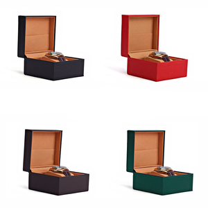 Boîte à montre carrée en PU personnalisée avec couvercle rabattable, emballage et rangement pour bijoux, boîte cadeau - Product Image 2