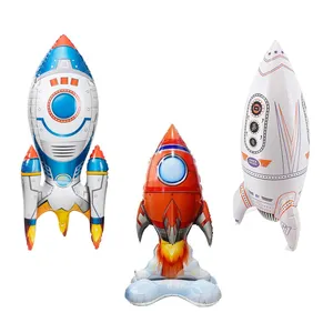 Jet Creations Inflatable Rocket Ship Astronomy and Space Theme Decor for Birthday, Science Classroom Space Themed Party