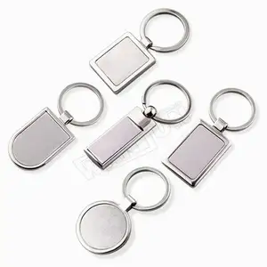 Promotional Silver Metal Key Ring Key Chains Blank Keychain