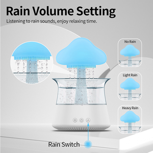 Diffuseur d'huiles essentielles en forme de nuage de pluie, veilleuse, bruit apaisant, humidificateur d'air en forme de champignon, USB 5V/1A, voiture, 1 an OEM - Product Image 3