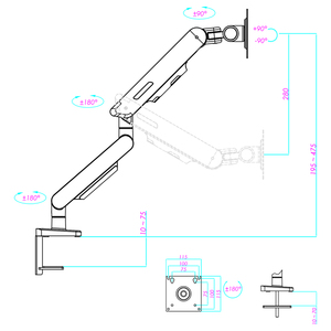 Thời trang cơ khí mùa xuân ổn định linh hoạt màn hình duy nhất cánh tay 17-32 inch có thể điều chỉnh chiều cao VESA tương thích bàn gắn khung - Product Image 2
