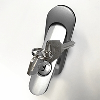 Serrure à encastrer en alliage de zinc AB403, Grade 2 ANSI (améliorée), 2 clés, entraxe 80 mm, Marque ShengHong, pour distribution/commutation/électricité